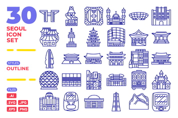 Seoul Icon Set (Outline)
