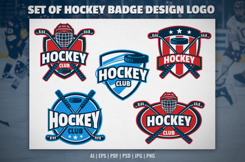 Set of Hockey Badge Design