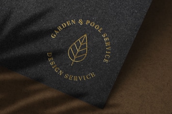 Luxury Gold Logo Mockup on Black Paper Texture