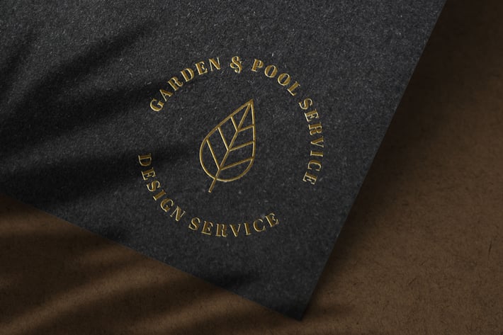 Luxury Gold Logo Mockup on Black Paper Texture