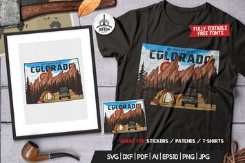 Colorado US State Camp Badge / Retro Travel Logo