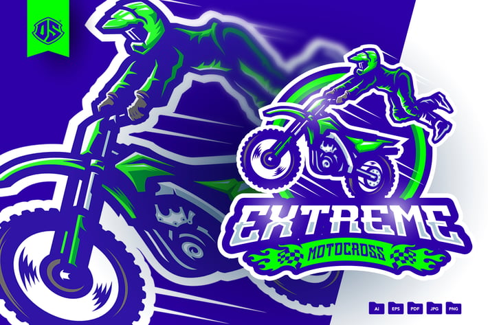 Motocross Mascot Logo