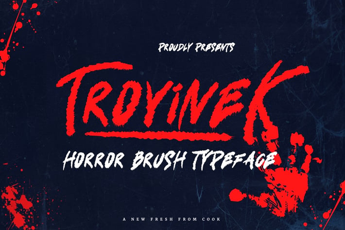 Trovinek - Horror Brush Font
