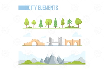 City elements - vector  isolated set
