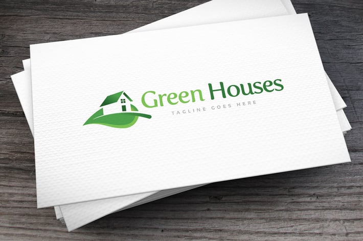 Green Houses Logo Template