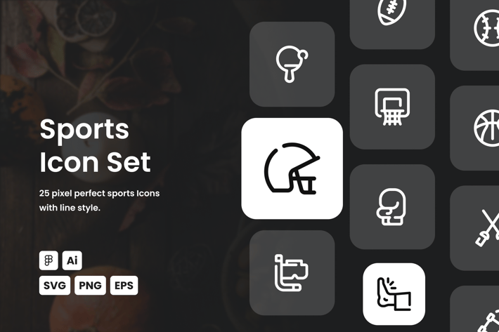 Sport Dashed Line Icon Set