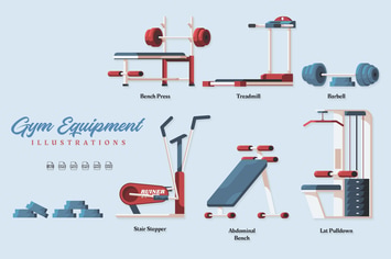 Gym Equipment - Illustrations