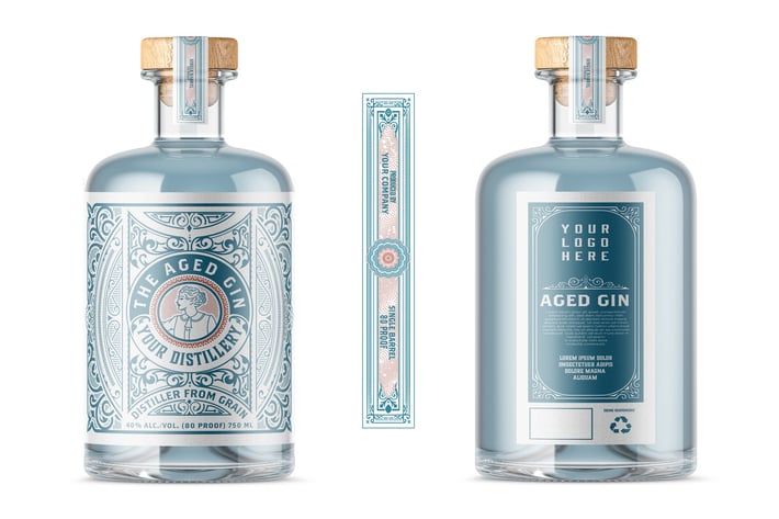 Vintage Liquor Bottle Packaging Layout 