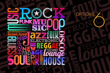 Music Styles vector text design (6 options)