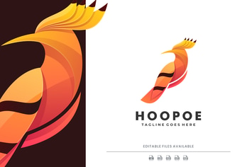 Hoopoe Bird Gradient Logo