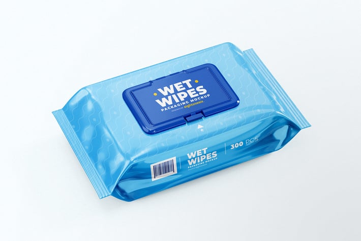 Wet Wipes Mock-Up Template