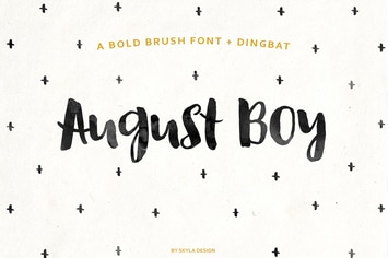  August Boy Bold brush font + Dingbat
