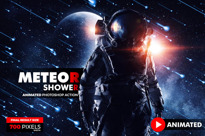 Animated Meteor Shower Photoshop Action