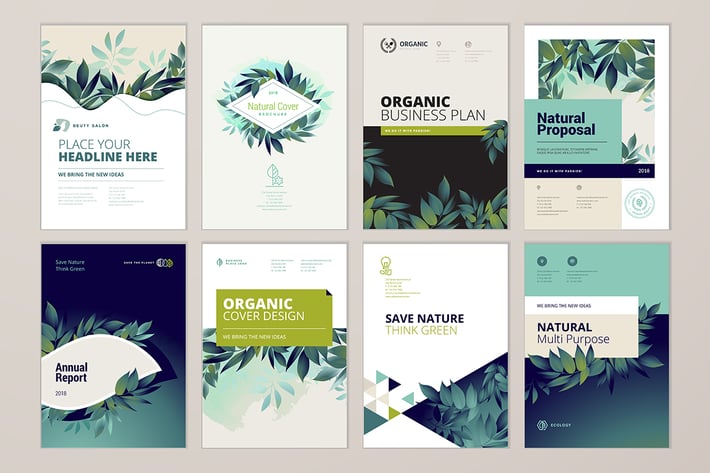 Brochure cover design and annual report templates
