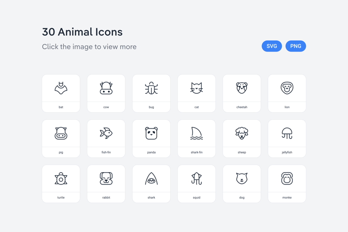 Animal icons — Line