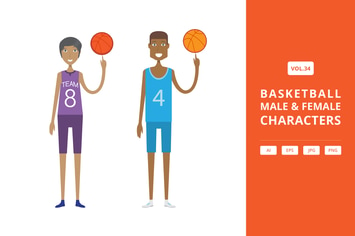 Basketball - Male & Female Characters Vol.34