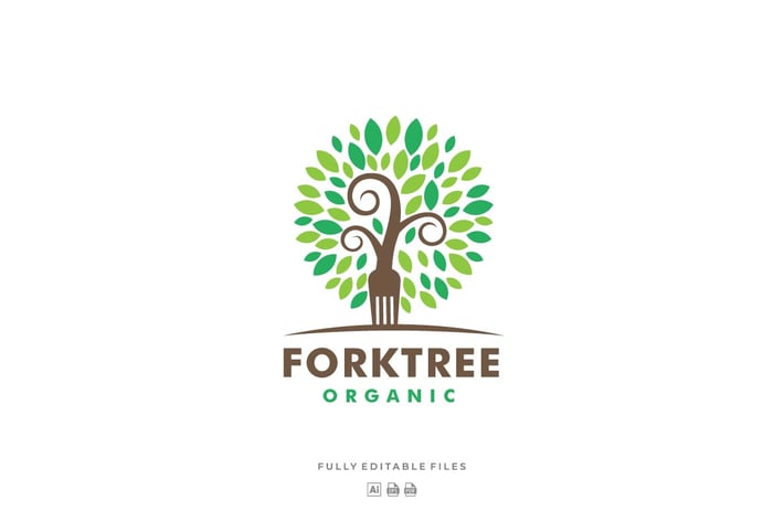 Fork and Tree Color Logo