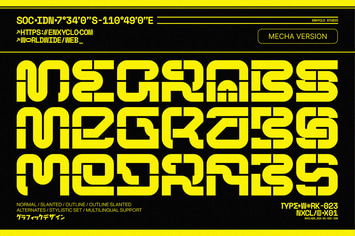 NCL Megrabs Mecha - Modern Bold Futuristic Font