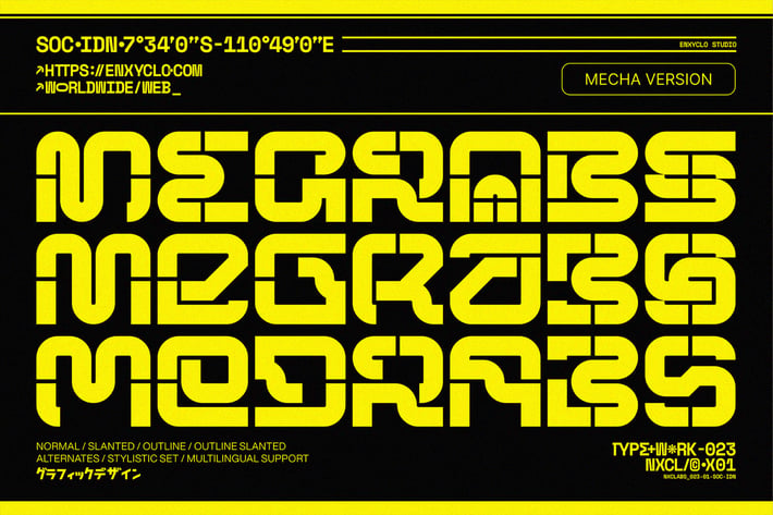 NCL Megrabs Mecha - Modern Bold Futuristic Font