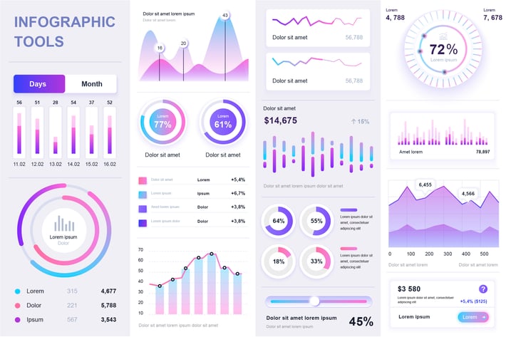 Gradient Infographics Template Vector Design