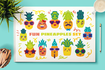 Fun Pineapple Charscters Set