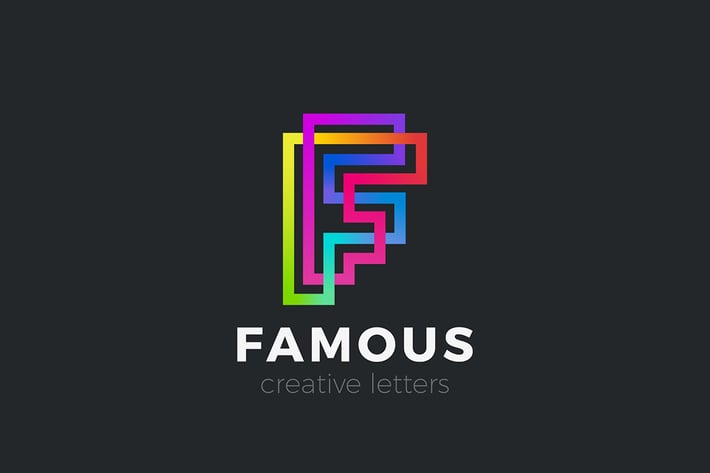 Letter F Logo design Linear Infinite