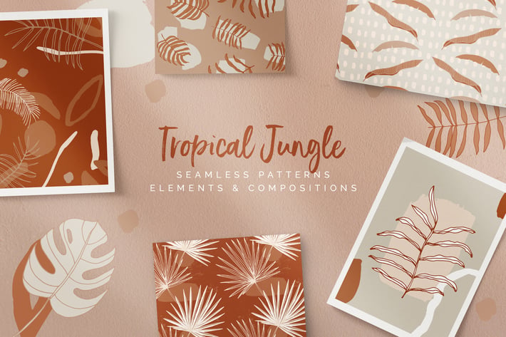 Tropical Jungle Patterns & Elements