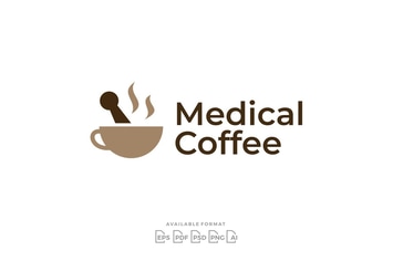 Medical Coffee Mortar Pestle Logo