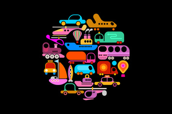 Transportation round shape vector design