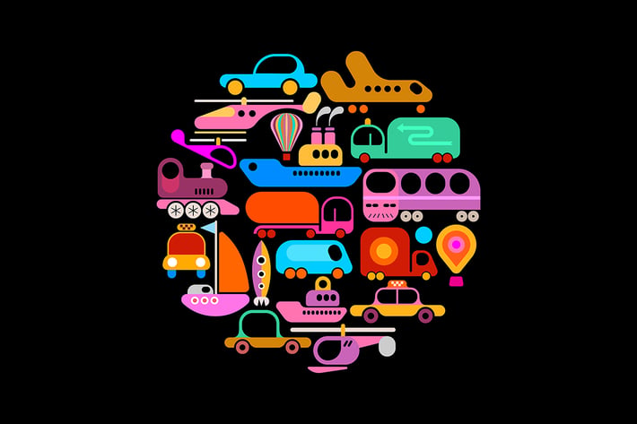 Transportation round shape vector design