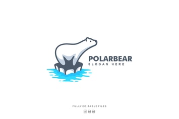  Simple Modern Polar Bear Logo Template