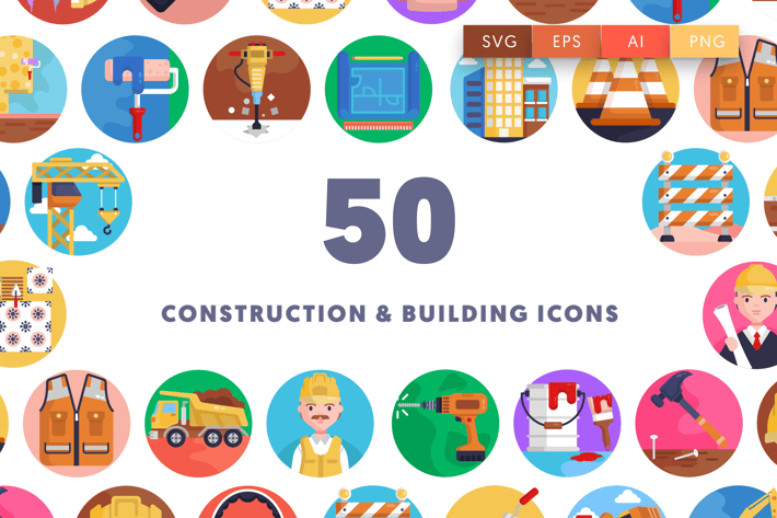 50 Construction & Building Icons
