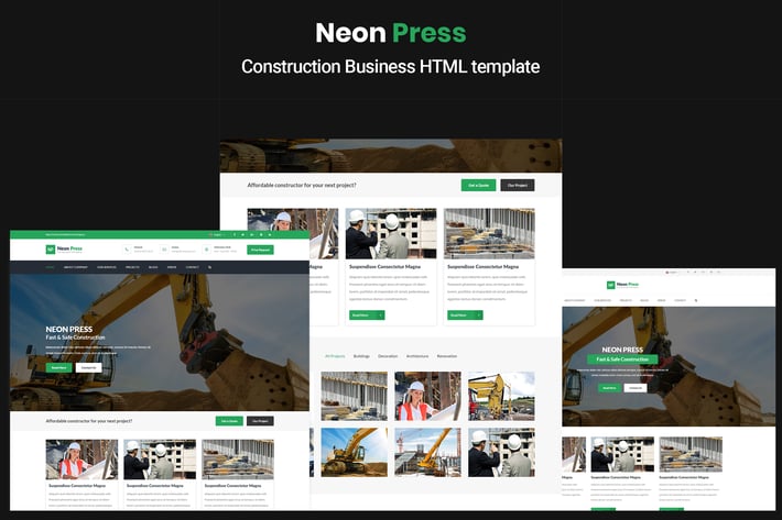 NeonPress - Construction Business HTML Template