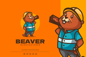 Beaver Cartoon Logo