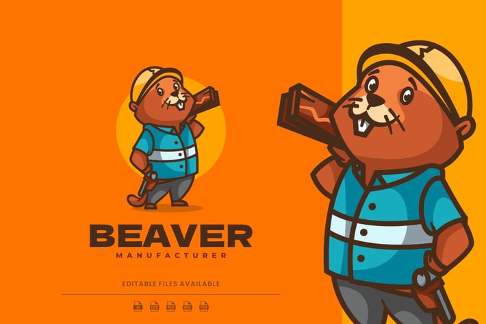 Beaver Cartoon Logo