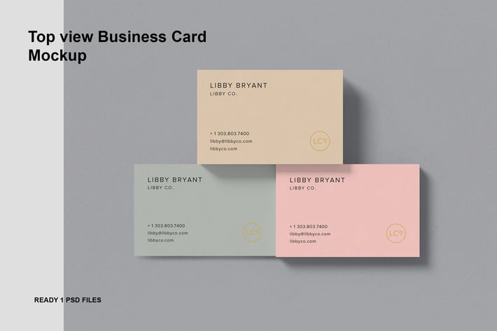 Top view Business Card Mockup