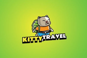 kitty travel - Mascot Logo