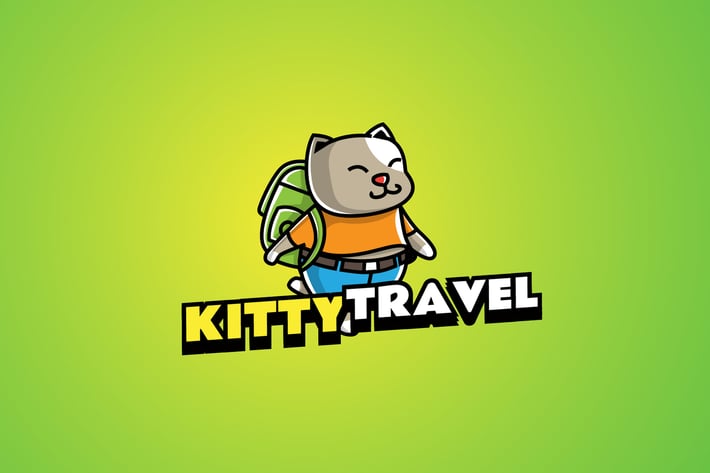 kitty travel - Mascot Logo