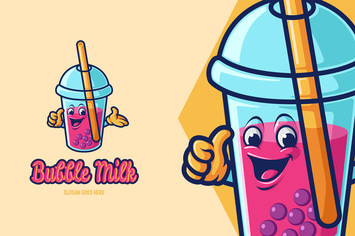 Bubble Milk - Mascot Logo