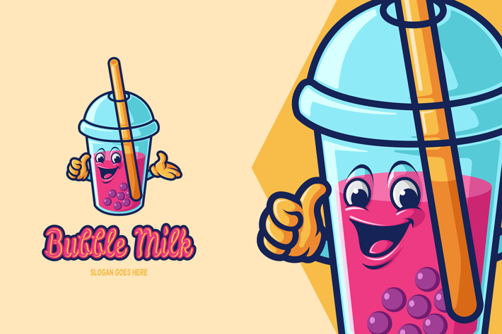 Bubble Milk - Mascot Logo