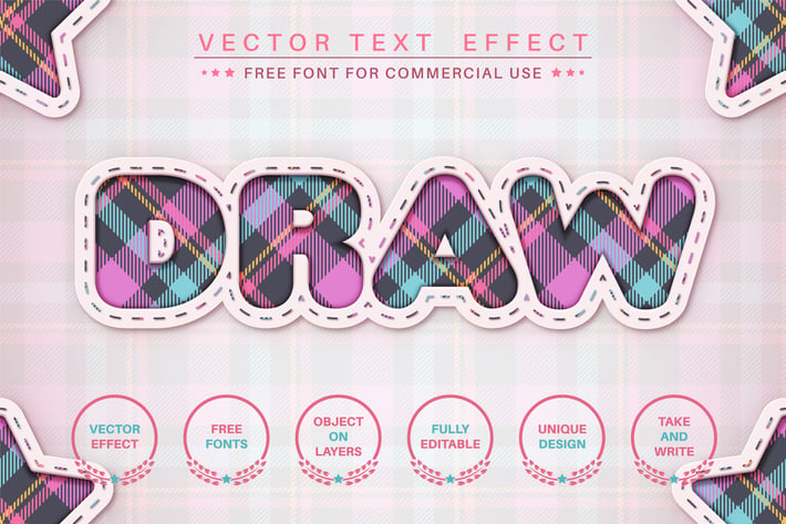 Tartan craft - editable text effect, font style