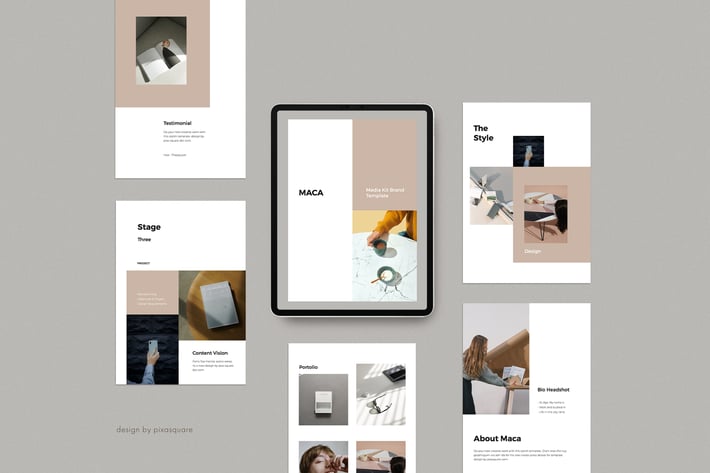 MACA - A4 Vertical Powerpoint Media Kit Template