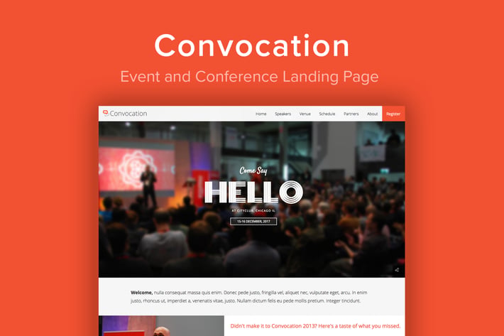 Convocation - Event and Conference Landing Page