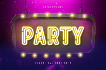 Party - Modern Fun Neon Font