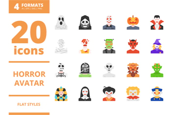 Horror Avatar Flat Icons Packs