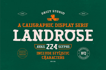 Landrose – Caligraphic Display Serif Font