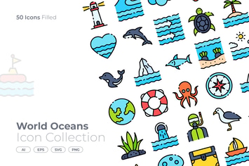 World Ocean's Day Filled Icon
