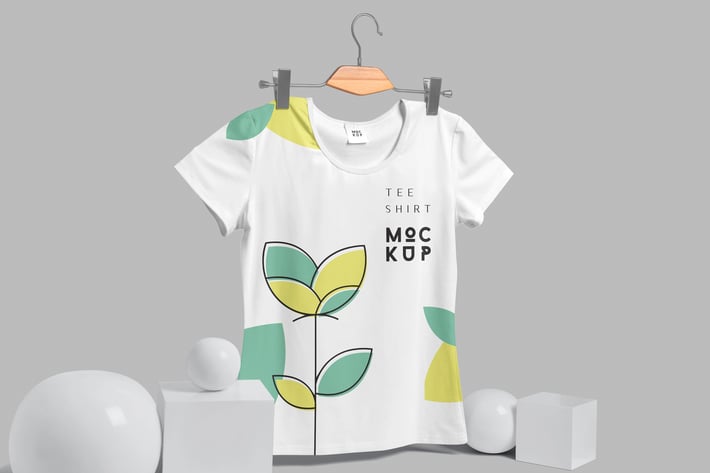 Broad Neck Half Sleeves T-Shirt Mockups