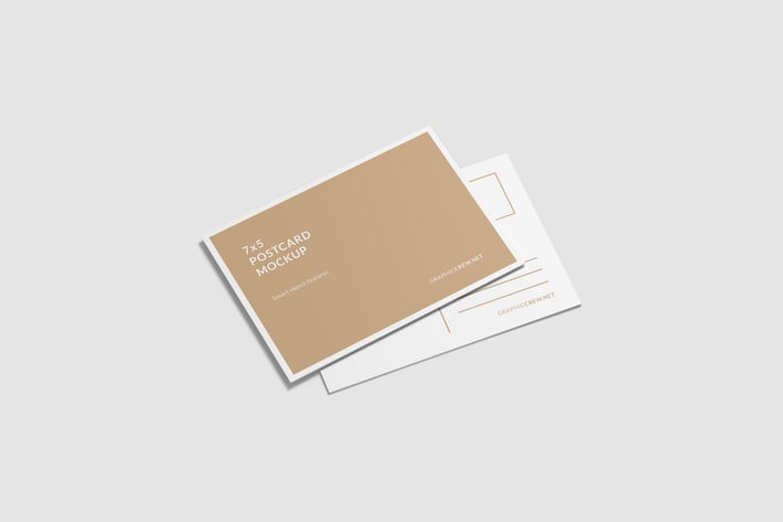 7x5 Inches Postcard Mockup High Angle View