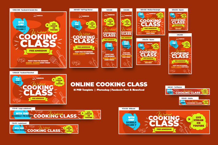 Online Cooking Class Banners Ad